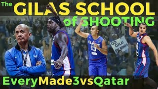 GILAS SPECTACULAR THREEPOINT Shooting verus Qatar [upl. by Ivens]