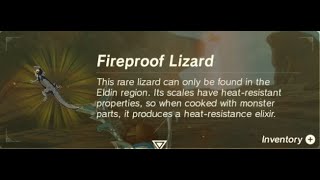 Fireproof Lizard  Farming Location  Zelda BOTW [upl. by Ilujna]