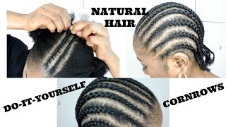 HOW TO CORNROW YOUR HAIR  BEGINNERS FRIENDLY DIY [upl. by Yelich]