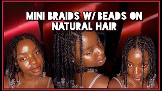 HOW TO  MINI BRAIDS WITH BEADS TUTORIAL naturalhair 😍🔥 South African YouTuber [upl. by Barnabe275]