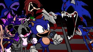 VERSUS SONICEXE ROUND 2 WEEK 2 STORY MODE ALL SONGS ALL SECRETS Friday Night Funkin FNF HORROR [upl. by Nohtiek]