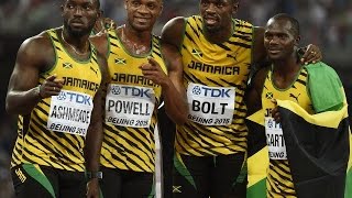 BOLT TAMBIÉN LE DIO EL 4X100 A JAMAICA  Mundial de atletismo Pekin 2015 [upl. by Schulein]