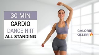 30 Min All Standing Cardio HIIT DANCE Workout  Burn Up to 400 Calories  To the Beat SUPER FUN [upl. by Accemahs]