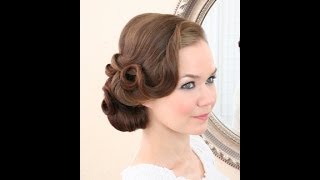 Bridal hairstyling video  vintage side do [upl. by Peacock]