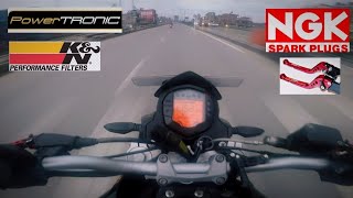 Supercharged Duke 200 Top Speed  Powertronic ECU  No Limiter [upl. by Ahsenar]