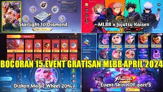 BOCORAN 15 EVENT GRATISAN MOBILE LEGENDS APRIL 2024 EVENT BELI SKIN EPIC 1 DIAMOND KOF DAN JJK [upl. by Emad]