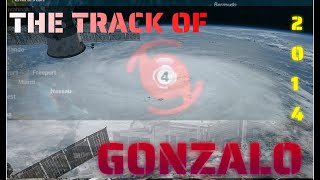 THE TRACK OF HURRICANE GONZALO 2014 [upl. by Tebasile]