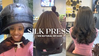 Silk Press On natural 4c Hair Natural Hair Silk Press how to silk press your hair [upl. by Acissj]