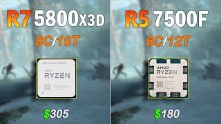 Ryzen 7 5800X3D vs Ryzen 5 7500F  Test in 12 Games and application at 4k amp 2k [upl. by Neira]