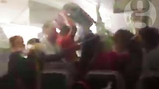 Dubai plane crash chaotic scenes inside plane after crashlanding at Dubai airport [upl. by Eidna]