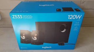 Logitech speakers Z533 21 unboxing and testing [upl. by Esirrehc207]