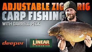 Darrell Peck  Adjustable Zig Rig Carp Fishing at Linear  DEEPER Pro Plus [upl. by Sirad123]