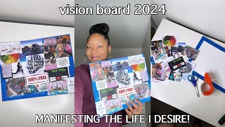 vision board 2024  make my vision board with me  manifesting the life I desire [upl. by Matthei]