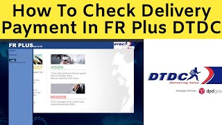 How Check Delivery Income In FR PLUS DTDC  DTDC Couriers  AGnet Delhi dtdc courier [upl. by Eniluj]