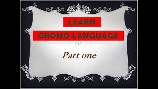 Lesson 1  Oromoo Language for BeginnersOromo Alphabet Qubee [upl. by Ppilihp]