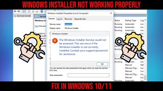 FIXED Windows Installer Not Working Properly SOLVED Windows 1011 Service Missing [upl. by Jana]