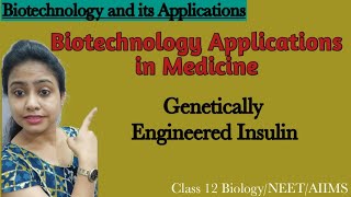 Biotechnology Application in Medicine Genetically Engineered Insuline Class 12 BiologyNEETAIIMS [upl. by Jacques]