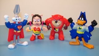 1992 McDONALDS LOONEY TOONS DC SUPER FRIENDS SET OF 4 HAPPY MEAL FULL COLLECTION VIDEO REVIEW [upl. by Kerianne]