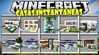 CASAS INSTANTANEAS CON UN SOLO CLICK  MINECRAFT CASAS  MINECRAFT MODS [upl. by Thill]