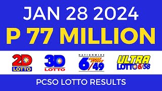 Lotto Result January 28 2024 9pm PCSO [upl. by Thurmond]