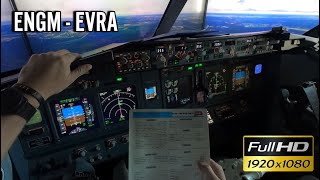 ENGM Oslo to EVRA Riga  Full flight with ATC [upl. by Addia407]