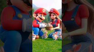 Cute couple feeding rabbits together🐇 mario supermariobros mariobros donkey luigi bowser [upl. by Okihsoy626]