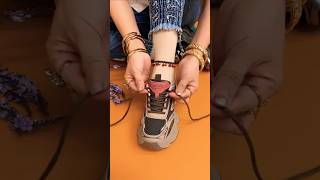 The method of tying shoelaces is simple and beautiful  shoelace tying method  Easy to wear [upl. by Sudnor]