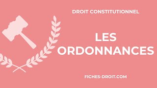 Les ordonnances article 38 de la Constitution [upl. by Beniamino]