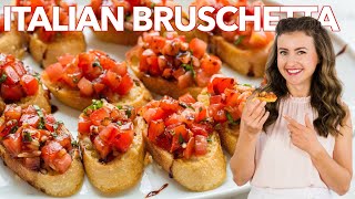 How to Make Italian BRUSCHETTA  Easy Appetizer [upl. by Nomolos]