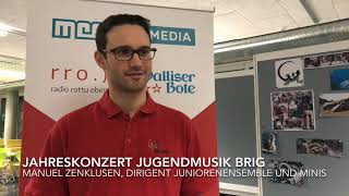 Jahreskonzert Jugendmusik Brig Interview mit Dirigent Juniorensemble und Minis Manuel Zenklusen [upl. by Sivrahc101]