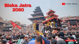 Biska Jatra 2080 The classic tug of war between Thane and Kone  Bhaktapur  20801227  Part 1 [upl. by Enajyram]