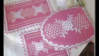 Коврики для ванной связанные крючком Crochet bath mats [upl. by Ojadnama]