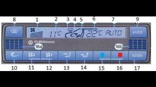 VW Climatronic system How to enter in DIAGNOSTIC submenu [upl. by Eicnan]