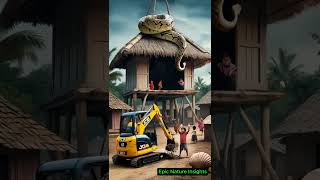 Big Python Snake in Top on the House JCB youtubeshorts [upl. by Suryc260]