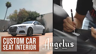 How to Custom Paint Your Car Seat Interior  Audi S3  Angelus Paint [upl. by Neelyak138]