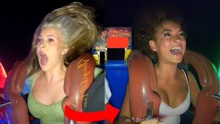 Slingshot Ride Girl Fail Compilation  Funny and Shocking Moments 68 [upl. by Ynnol]