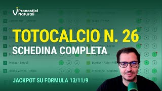 Schedina Totocalcio N 26 con 3 Jackpot Pronostici Tutte le Partite [upl. by Sipple]