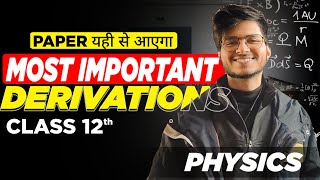 All important derivations class 12th physicsimportant derivations class 12th physics pdf [upl. by Dnomse]