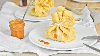 Crêpes pommes caramélisées Aumônières [upl. by Bacchus]