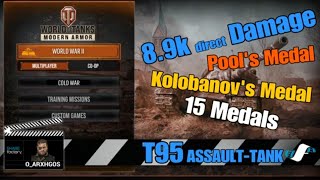 WoT Console  T95  89k direct DMG  Pools Medal [upl. by Leopold]