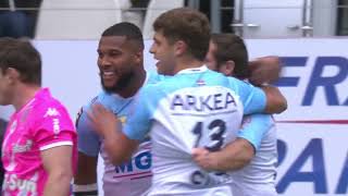 TOP 14  Essai de Cheikh TIBERGHIEN AB  Stade Français Paris  Aviron Bayonnais [upl. by Rayner409]