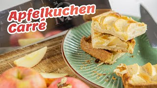 Schneller Apfelkuchen mit Guss  Apfel Carré selber machen [upl. by Ellison]