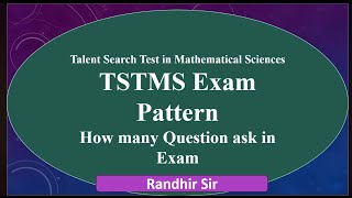 TSTMS Examination Pattern and More Details [upl. by Corabella95]