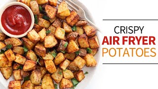 Air Fryer Potatoes  fast easy and crispy roasted potatoes [upl. by Teerprug]