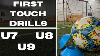 First Touch Drills For U7 U8 U9 SoccerFootball  2021 [upl. by Pegma525]