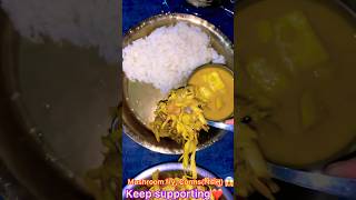 Mushroom fry amp Cormsपिडांलु😱🤤 food nepalifood cooking recipe shorts nepalisong [upl. by Fenwick]