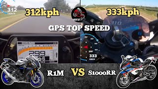 2022 Yamaha R1M vs BMW S1000RR  GPS Top Speed Attempt  Acceleration 🔥 [upl. by Arayk534]