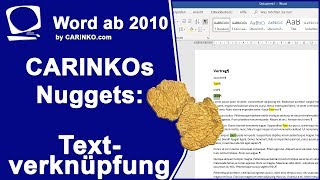 Textverknüpfung in Microsoft Word ab Version 2010  CARINKOs Nuggets  carinkocom [upl. by Strephon998]