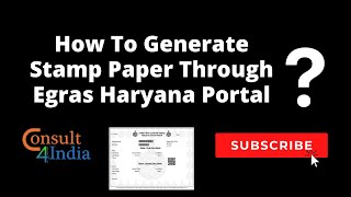 Step by step guidance to generate Stamp Paper through Egras Haryana portal [upl. by Zavala]