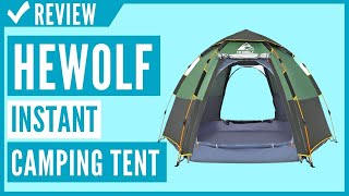 Hewolf Waterproof Instant Camping Tent 2 3 Person Review [upl. by Aihsar]